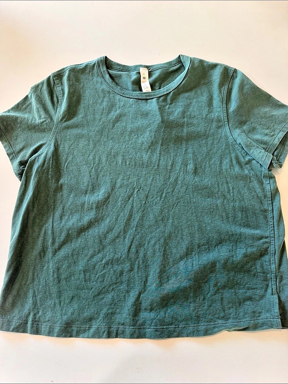 Lululemon Classic-Fit Cotton-Blend T-Shirt Green Short Sleeve Tee Size 6 Like